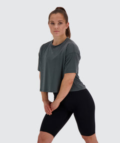 Gymnation - W's Oversized Cropped Tee - Oeko-Tex®-certified material, Tencel & PES - Weekendbee - sustainable sportswear