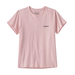 Patagonia W's P-6 Logo Responsibili-Tee - Recycled Cotton & Recycled Polyester P-6 Outline: Whisker Pink Shirt