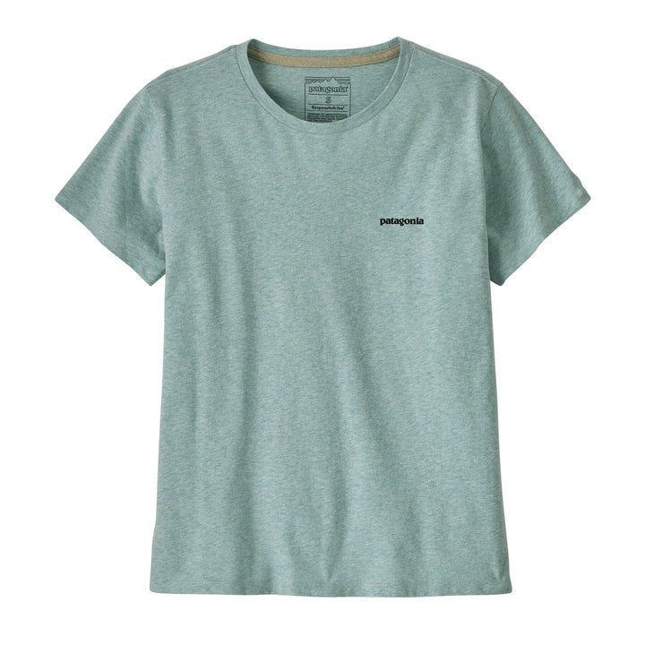 Patagonia W's P-6 Logo Responsibili-Tee - Recycled Cotton & Recycled Polyester P-6 Outline: Virtually Blue Shirt