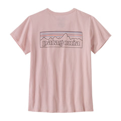 Patagonia W's P-6 Logo Responsibili-Tee - Recycled Cotton & Recycled Polyester P-6 Outline: Whisker Pink Shirt