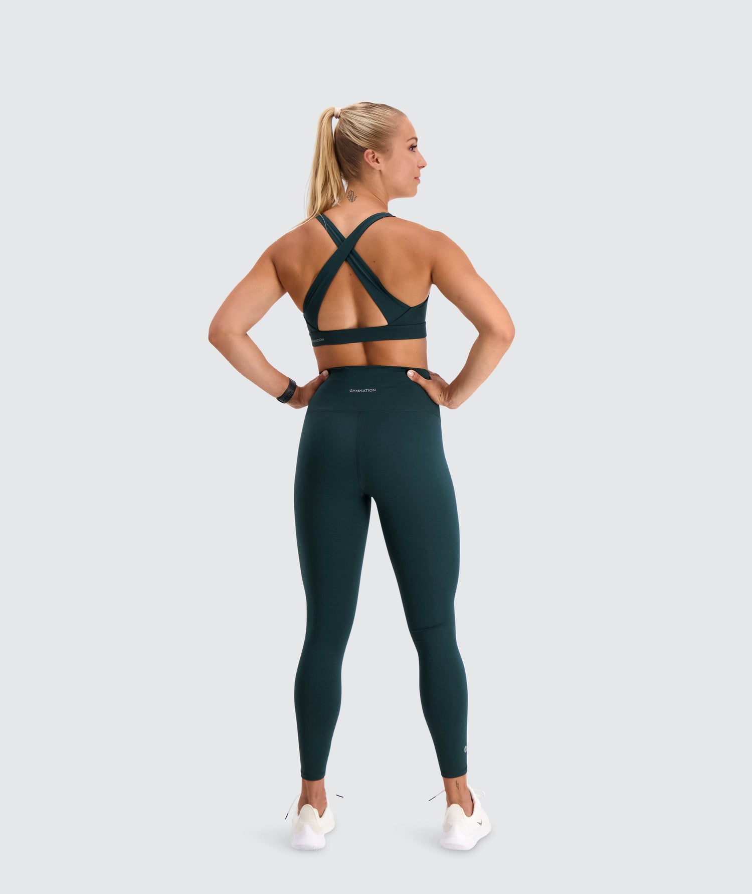 Gymnation W's Performance Boost Sports Bra - Bluesign®-certified production, Polyamide & Elastane Forest Green Underwear