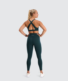 Gymnation W's Performance Boost Sports Bra - Bluesign®-certified production, Polyamide & Elastane Forest Green Underwear