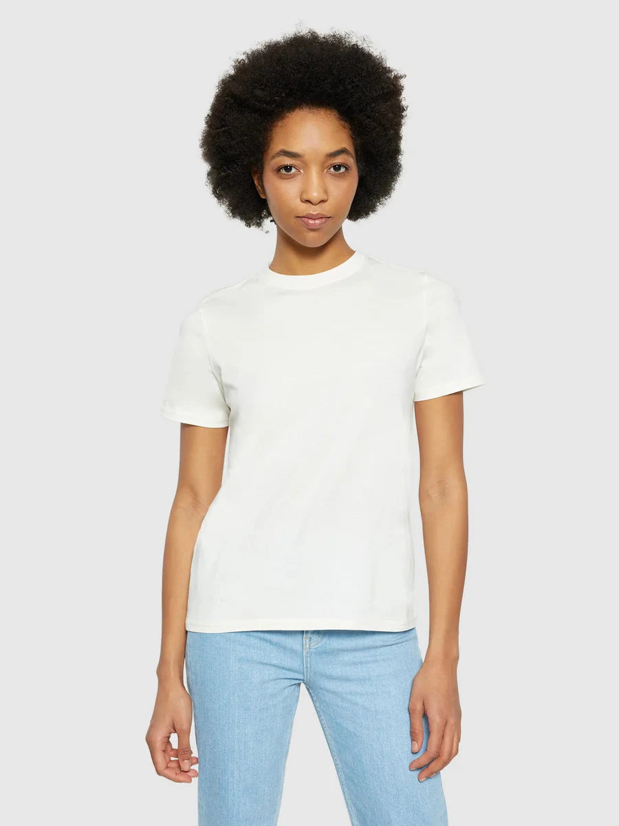 W's Pima T-Shirt Shirt KnowledgeCotton Apparel White S 