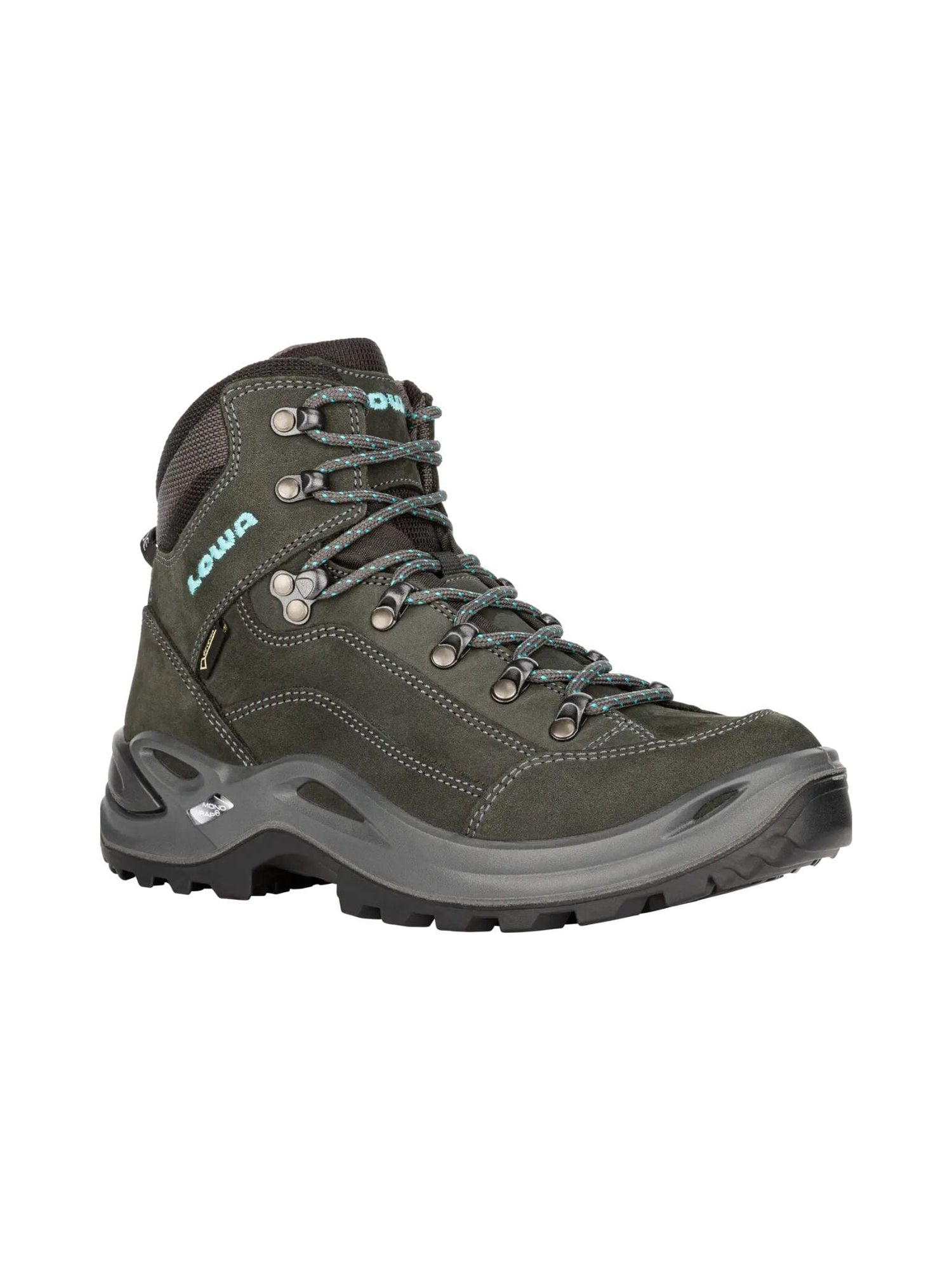 LOWA W's Renegade GTX Mid - High GORE-TEX shoes Asphalt Turquoise Shoes