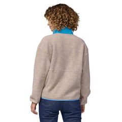 Patagonia W's Synch Fleece Marsupial - 100% Recycled Polyester Oatmeal Heather w Blue Bird Shirt