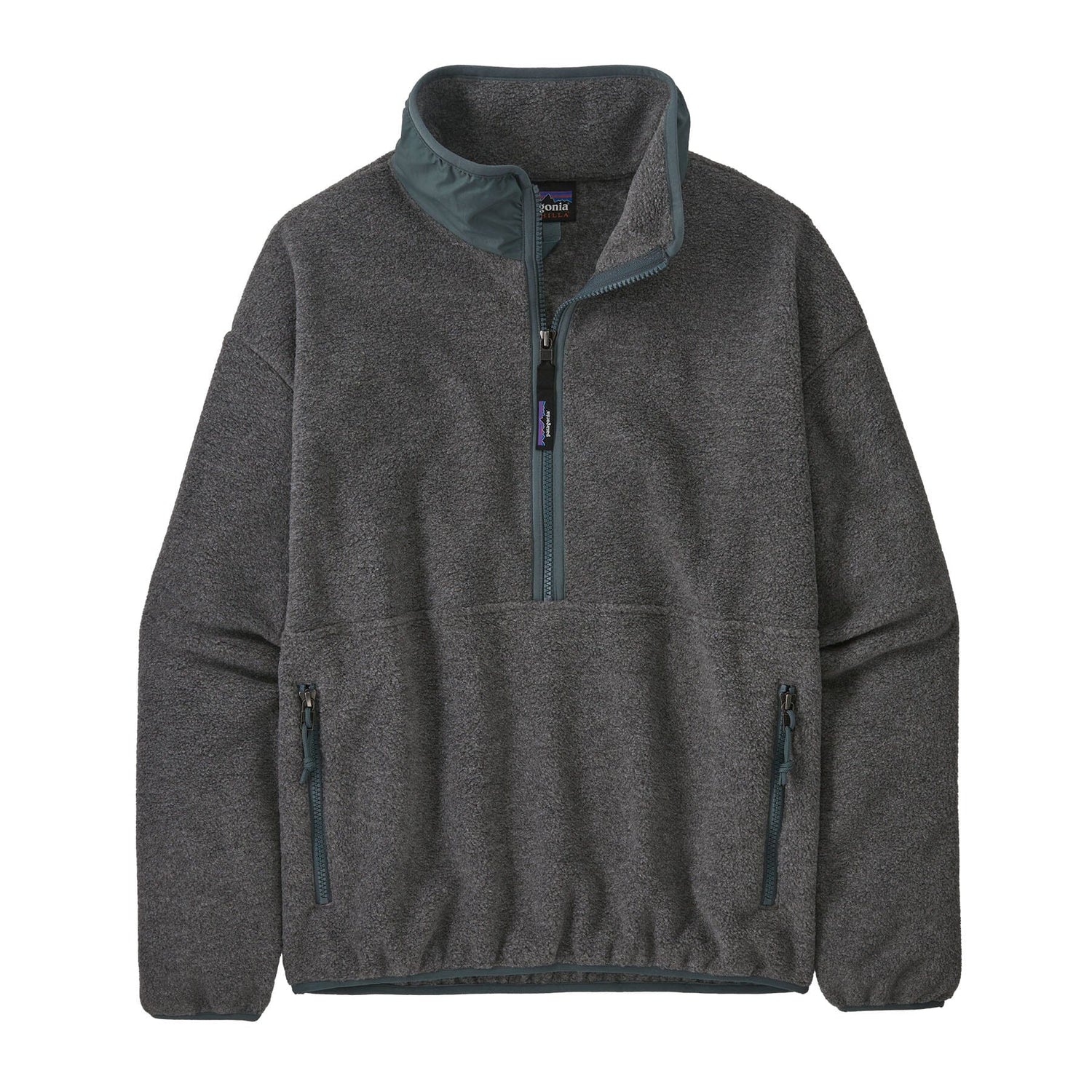 Patagonia W's Synch Fleece Marsupial - 100% Recycled Polyester Nickel w/Nouveau Green Shirt