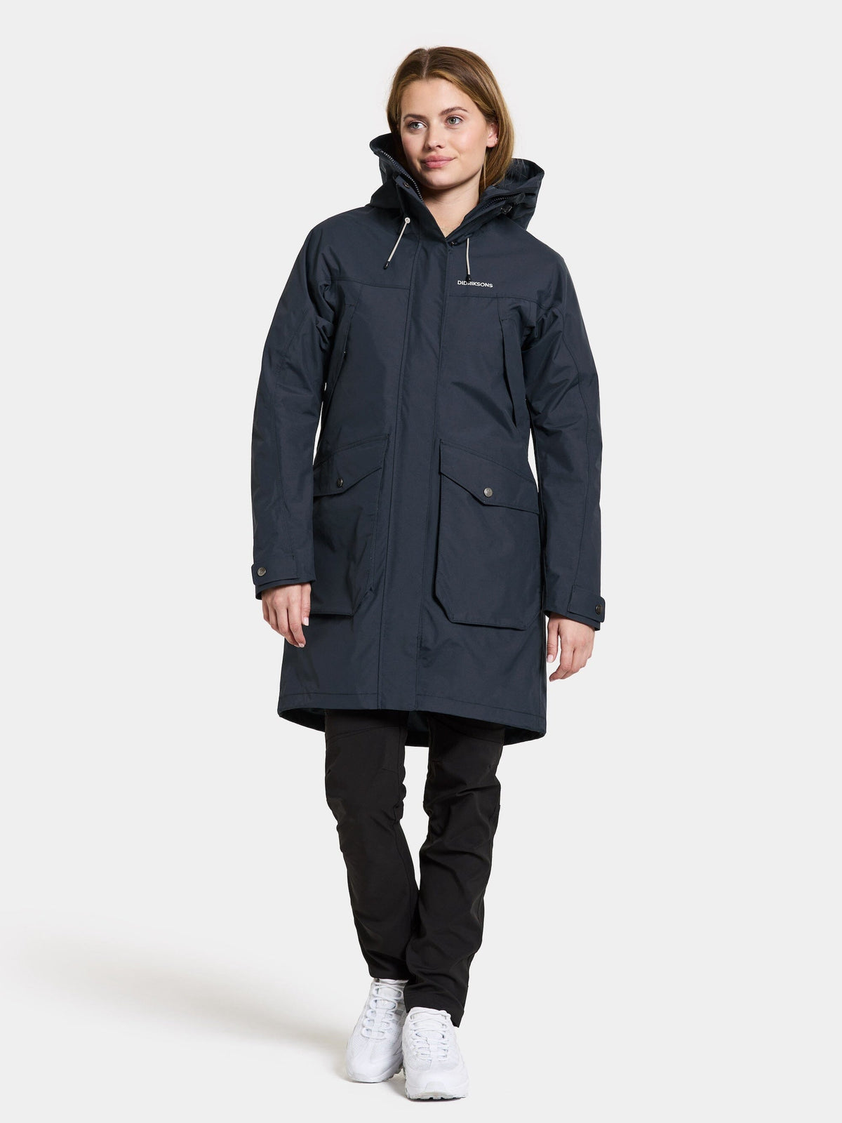 Didriksons W's Thelma Parka - Recycled fibers & polyamide Dark Night Blue Jacket