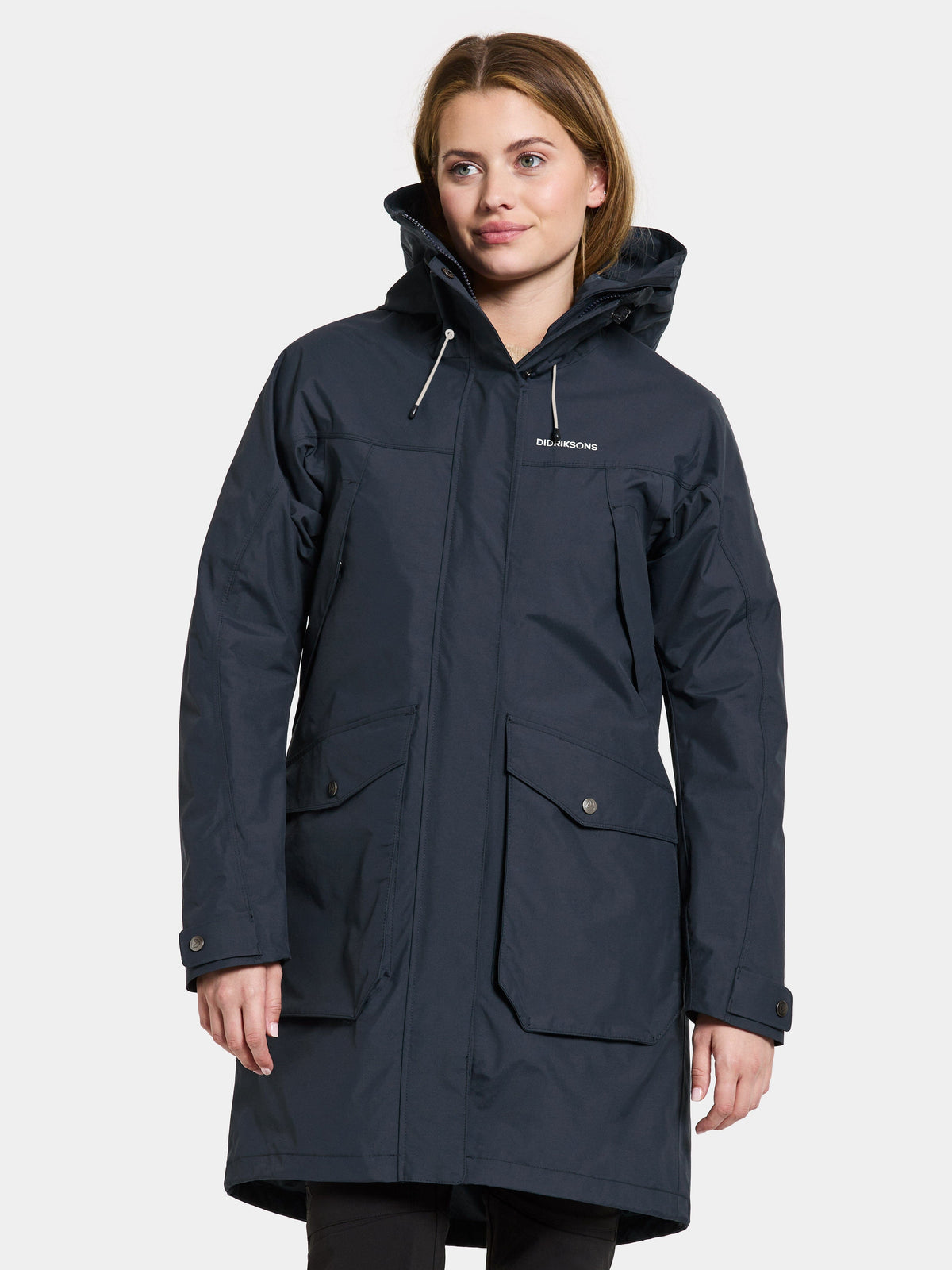 Didriksons W's Thelma Parka - Recycled fibers & polyamide Dark Night Blue Jacket