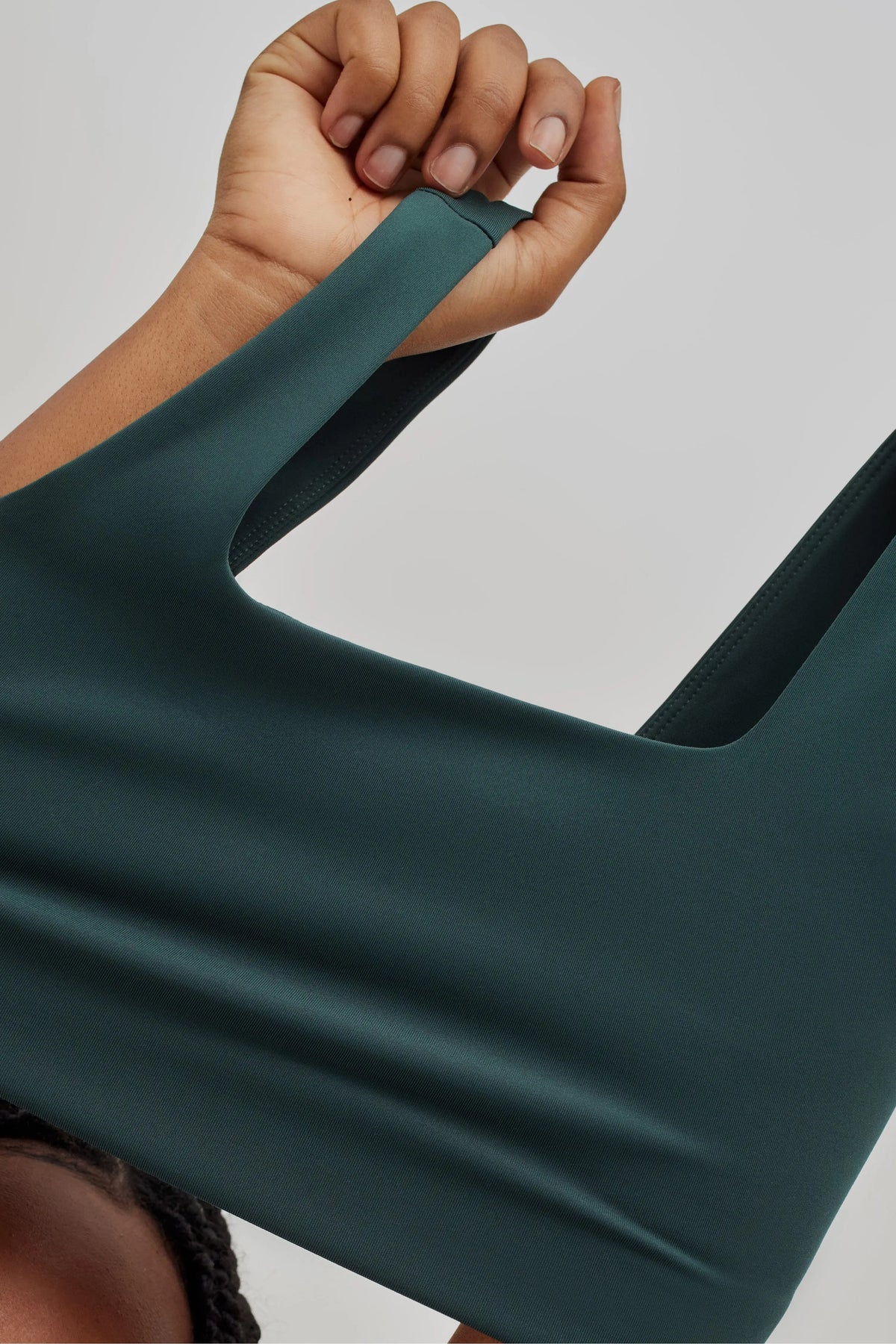 Girlfriend Collective W's Tommy Bra Square Neck - Made from Recycled Plastic Bottles Moss Underwear