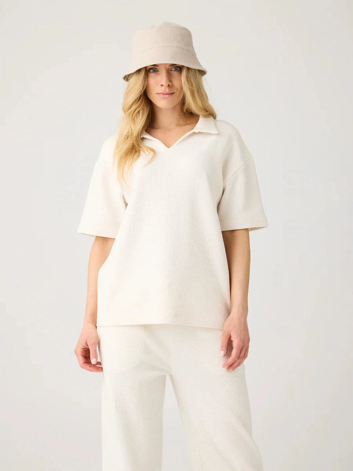 W's Waffle Split Neck Polo