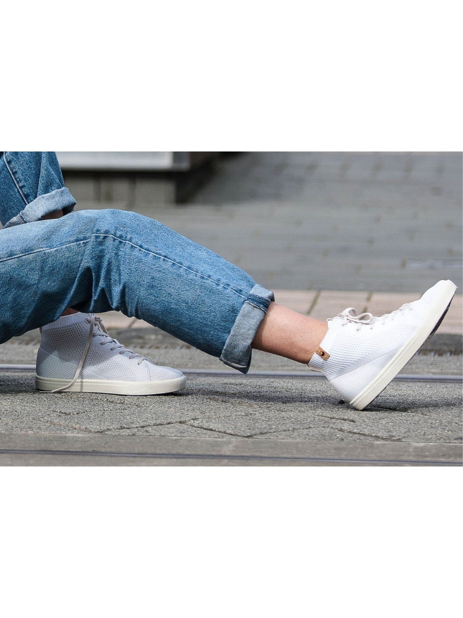 Saola W's Wanaka Knit Sneakers - Recycled PET and Bio-sourced materials White Shoes