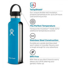 Hydro Flask Standard Mouth bottle 0.62l/21oz - Stainless Steel BPA Free Seagrass Cutlery