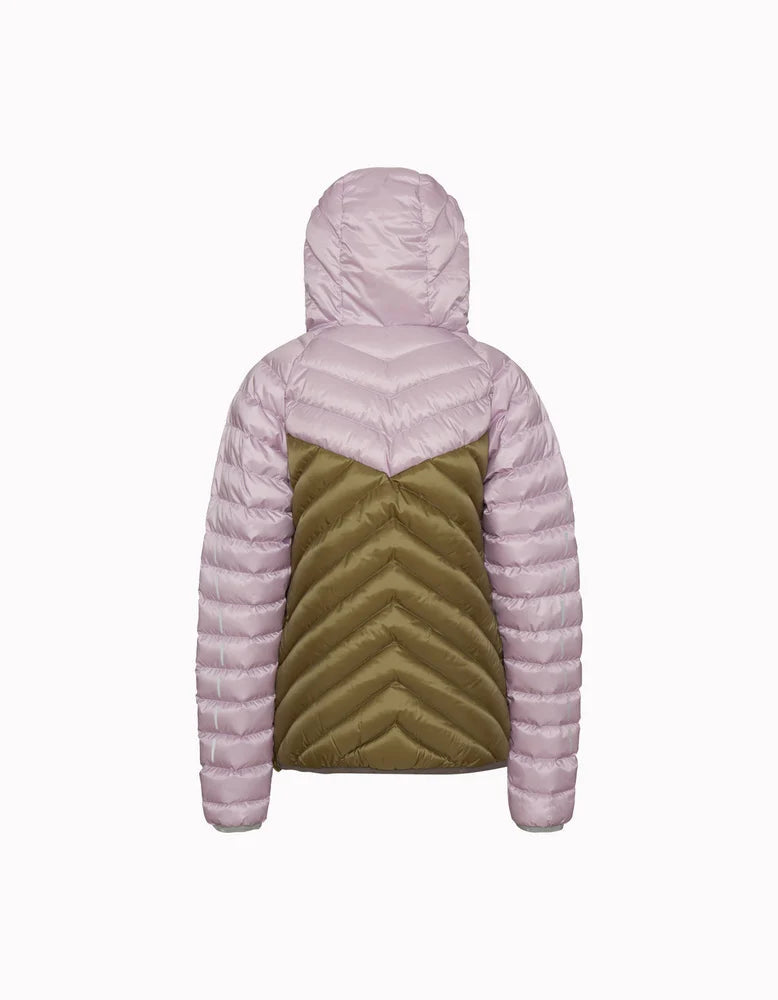 Varg Älgön Down Hood Anorak - Made From Recycled Polyester Olive and Lilac Jacket