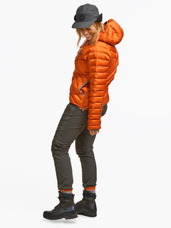 Varg Älgön Down Hood Anorak - Made From Recycled Polyester Rust Orange Jacket