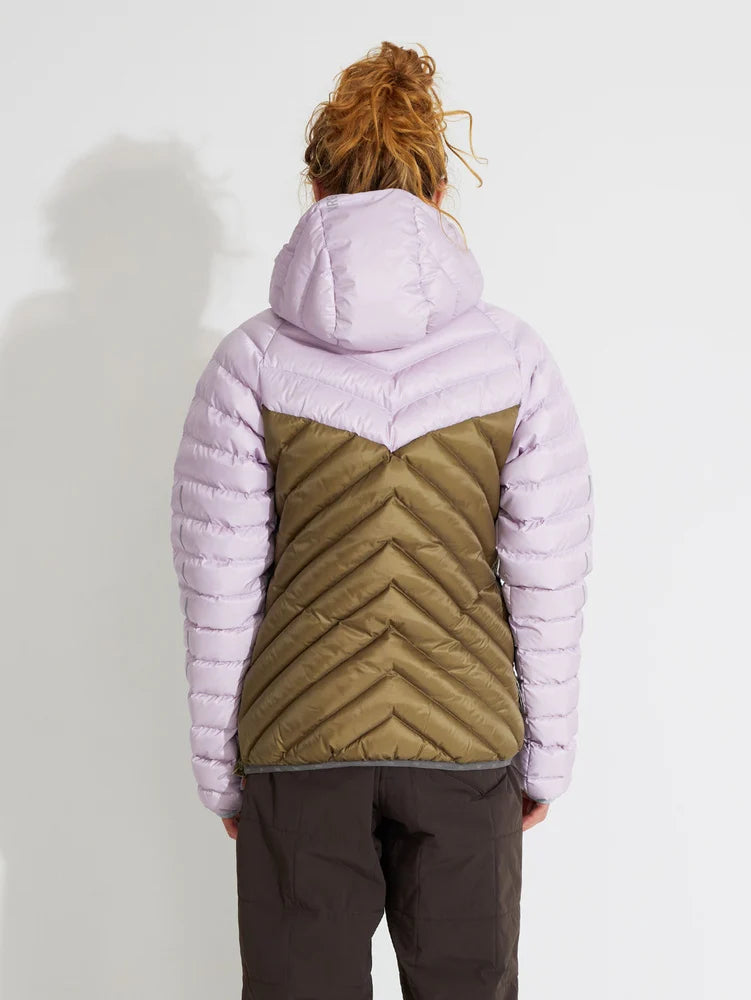 Varg Älgön Down Hood Anorak - Made From Recycled Polyester Olive and Lilac Jacket