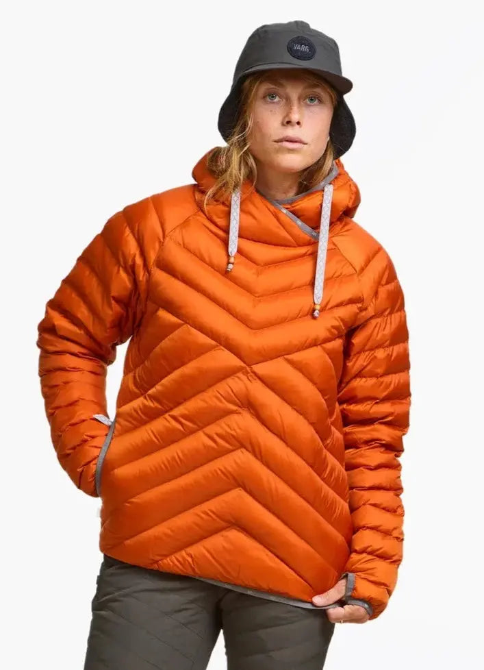 Älgön Down Hood Anorak - Made From Recycled Polyester Jacket Varg Rust Orange S