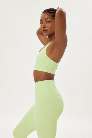 Girlfriend Collective Andy Split Strap Bra - Recycled PET Green Tea