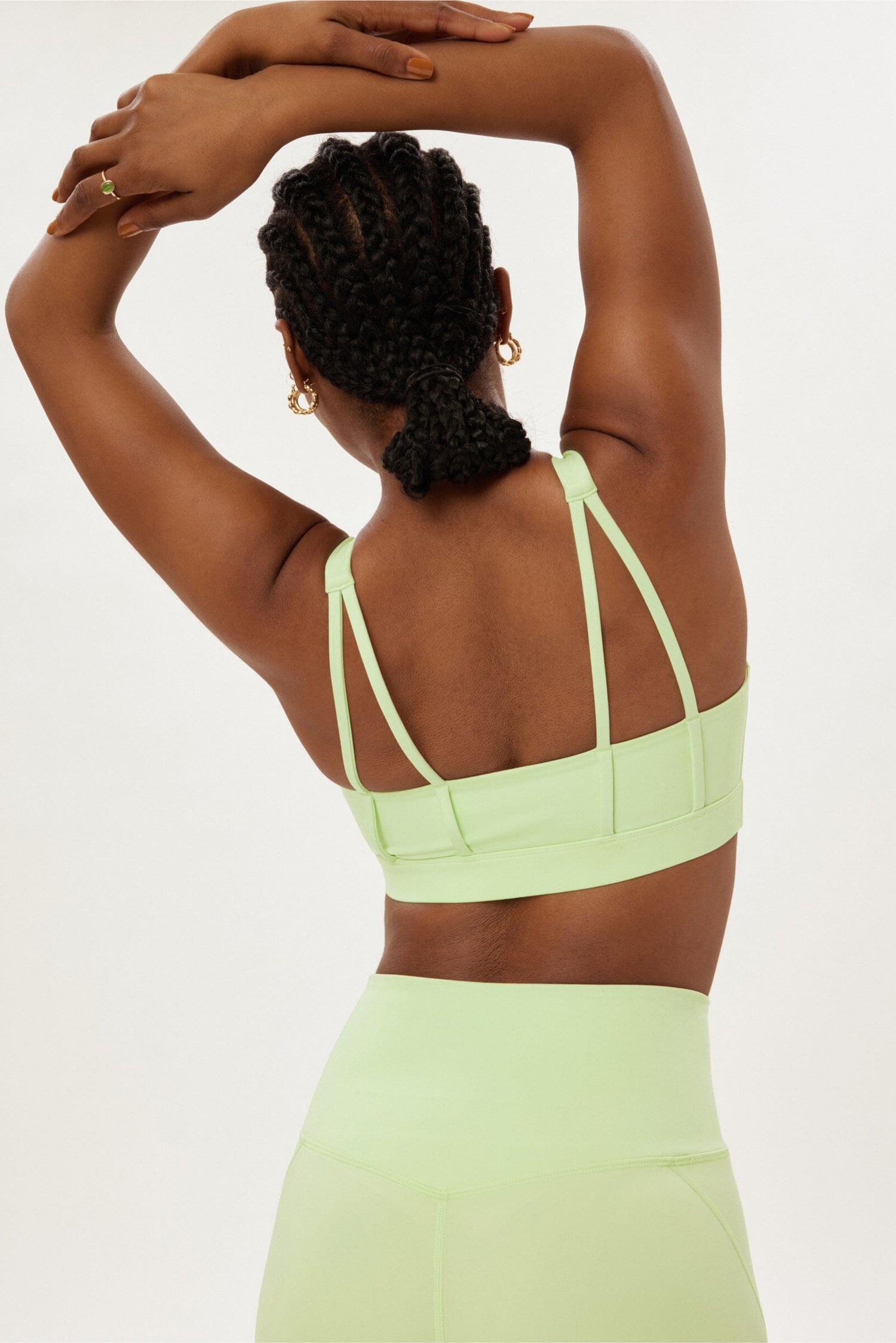 Girlfriend Collective Andy Split Strap Bra - Recycled PET Green Tea Underwear