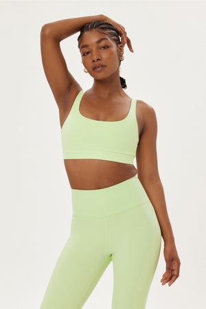 Girlfriend Collective Andy Split Strap Bra - Recycled PET Green Tea