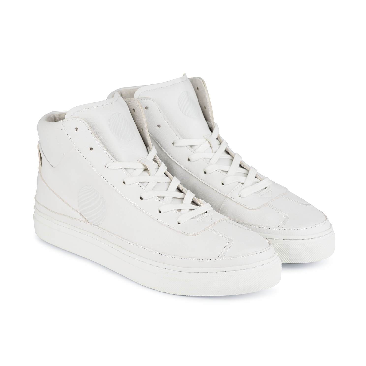 Komrads APL High Top Sneakers - Vegan Apple Leather Monowhite Shoes