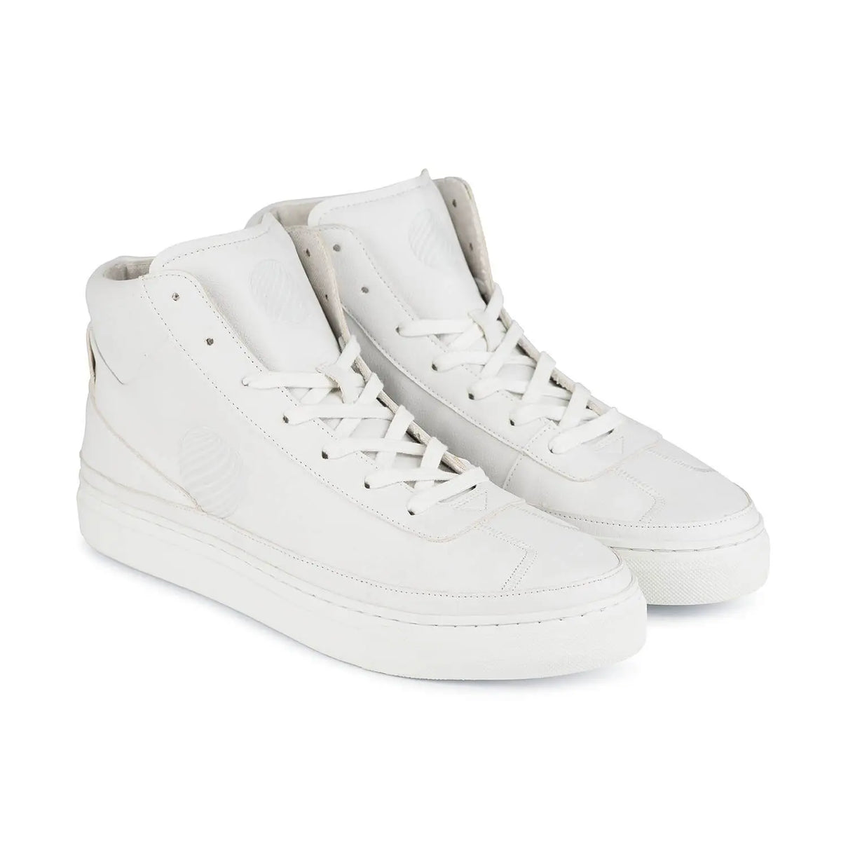 Komrads APL High Top Sneakers - Vegan Apple Leather Monowhite Shoes