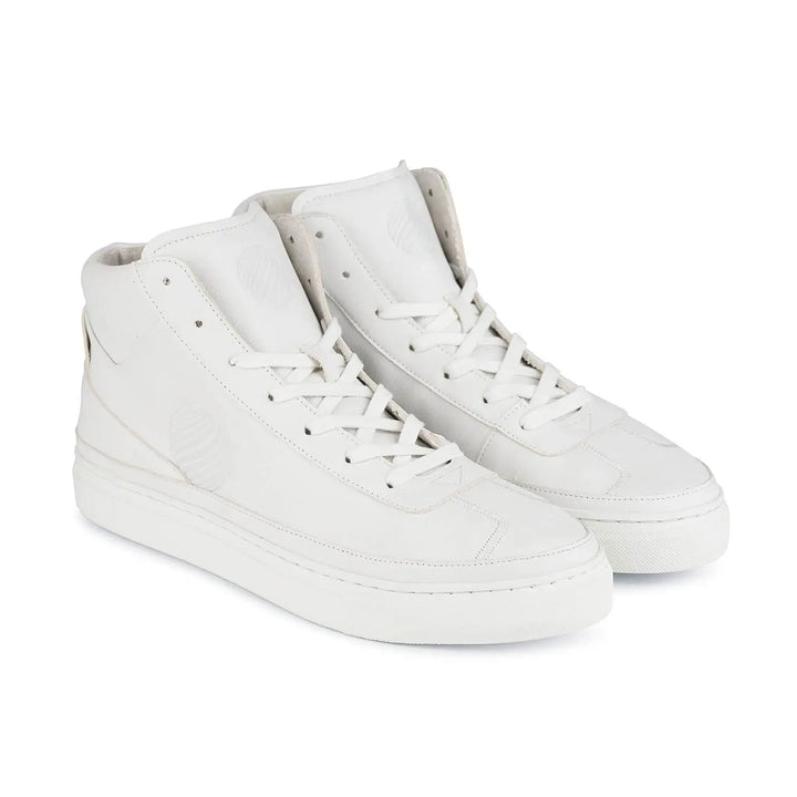 APL High Top Sneakers - Vegan Apple Leather Shoes Komrads Monowhite 37