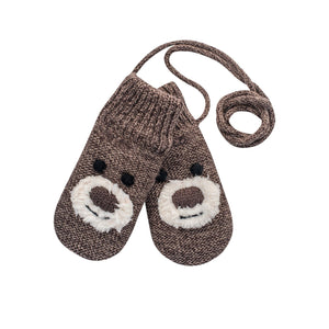 Devold Kids Bear Mittens - Merino Wool Brown 1