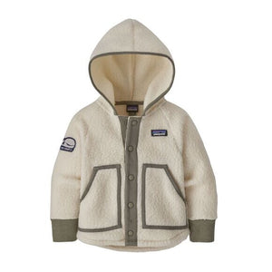 Patagonia Baby Retro Pile Jacket - Recycled polyester Live Simply Whale Patch: Natural