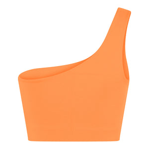 Girlfriend Collective Bianca One Shoulder Bra - Made from Recycled Plastic Bottles Cerulean