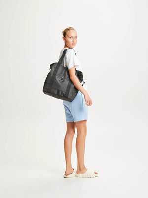 KnowledgeCotton Apparel Big Tote Pack with Shoulderstrap - Recycled Polyester Black Jet