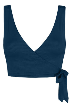 Lilja the Label Blueberry Wrap Top - Recycled nylon Blueberry Swimwear