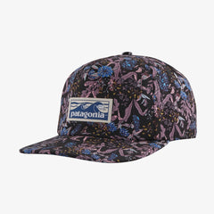 Patagonia Boardshort Label Funfarer Cap - Organic Cotton Field Flora Tonal Small: Black Headwear