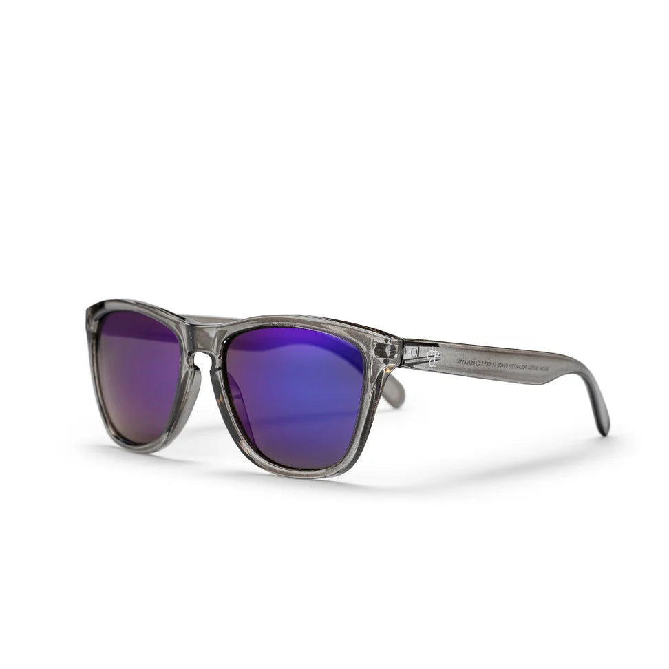 CHPO Bodhi Sunglasses - Recycled plastic Grey / Blue Mirror Sunglasses