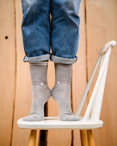 VAI-KØ Crew Sock - Merino Wool Light Grey Socks