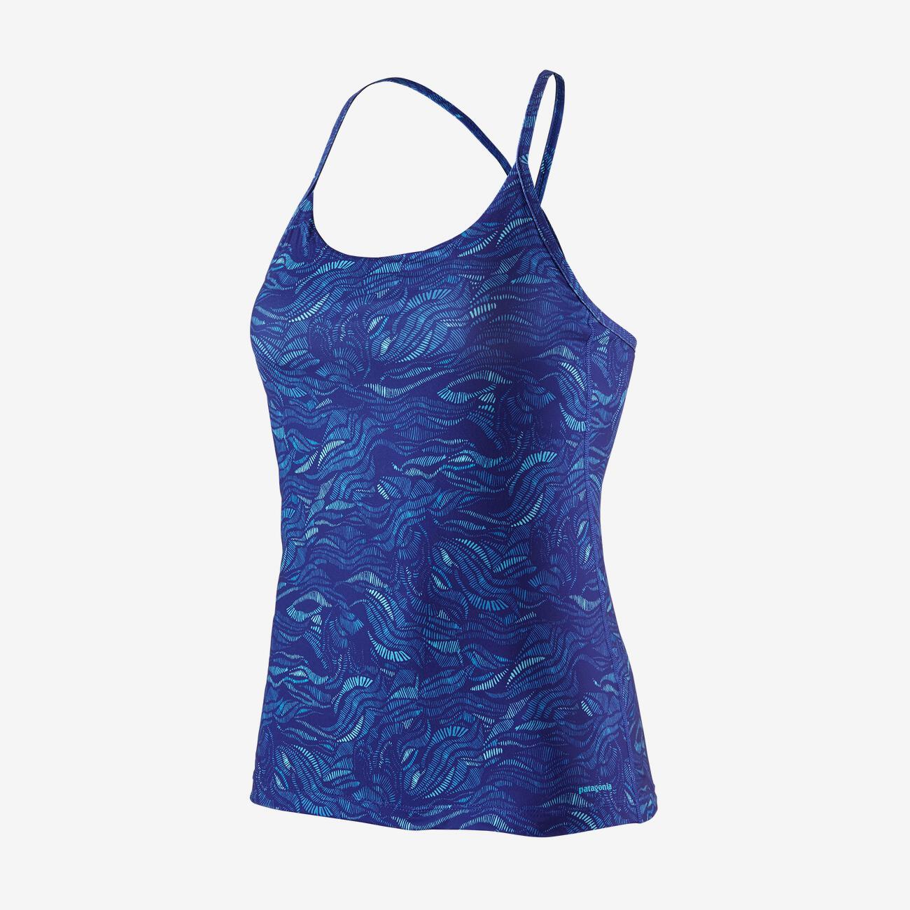 Patagonia Cross Beta Tank Top - Recycled Polyester Mississippi Delta: Cobalt Blue Shirt