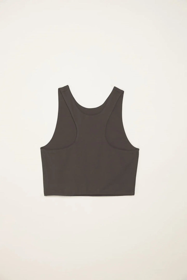 Girlfriend Collective Dylan Crop Tank Bra - Made from Recycled Plastic Bottles Moss Underwear