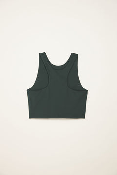 Girlfriend Collective Dylan Crop Tank Bra - Made from Recycled Plastic Bottles Moss Underwear