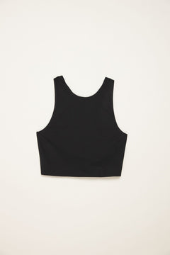 Girlfriend Collective Dylan Crop Tank Bra - Made from Recycled Plastic Bottles Black Underwear
