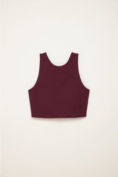 Girlfriend Collective Dylan Crop Tank Bra - Made from Recycled Plastic Bottles Plum Underwear