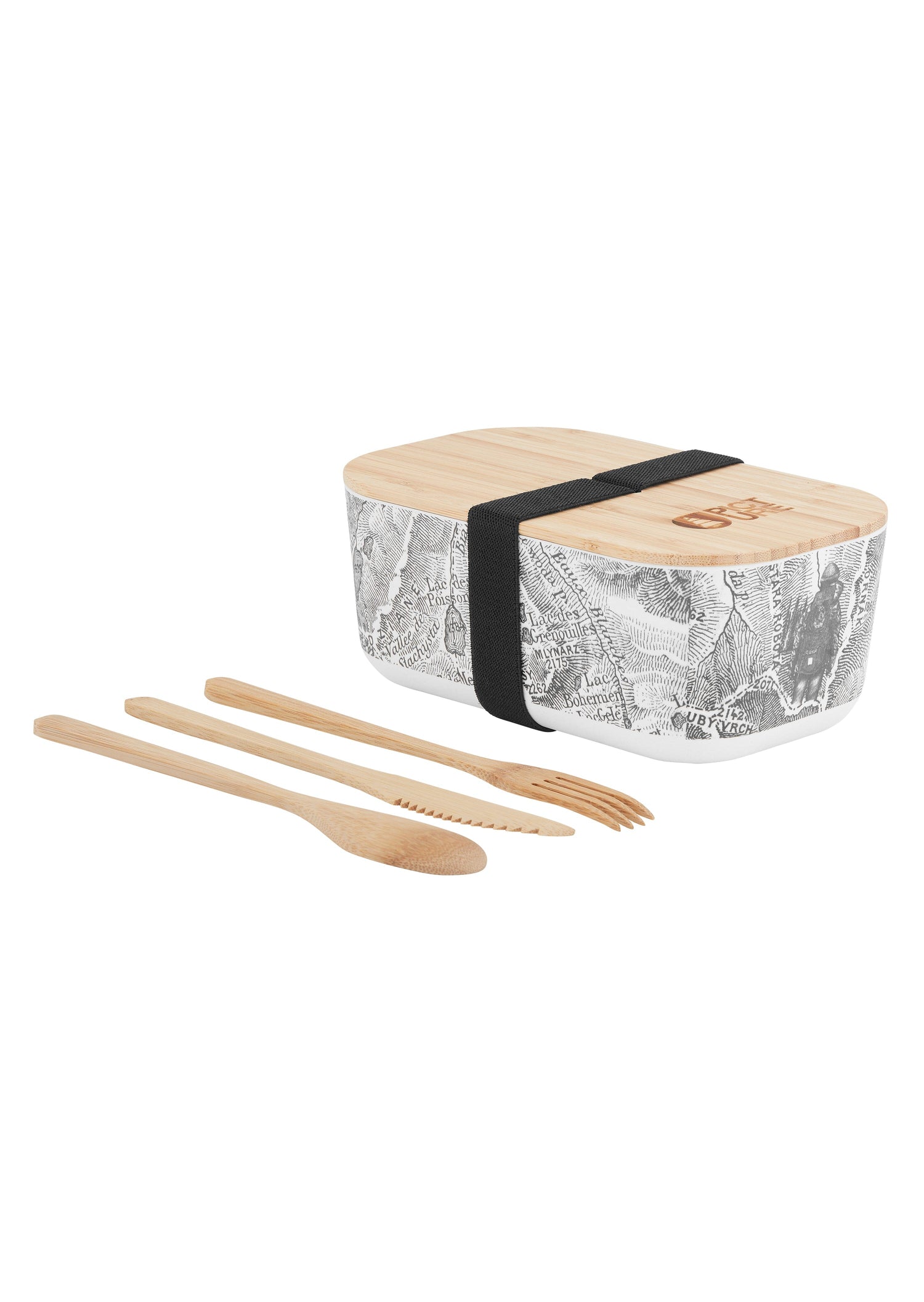 Picture Organic EBI Bento Set - Bamboo Map Cutlery