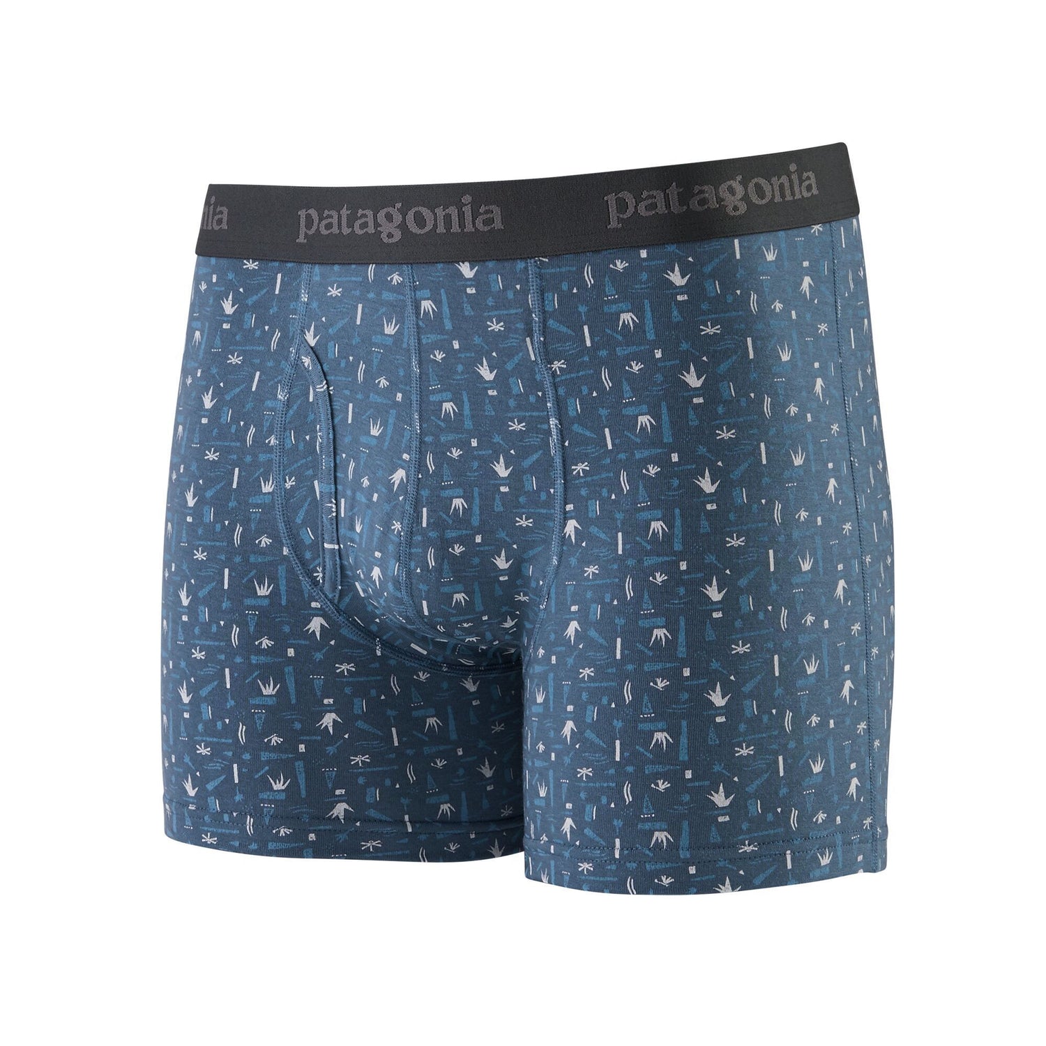 Patagonia M's Essential Boxer Briefs - From Wood-based TENCEL Swamp Stamp Multi: Pigeon Blue XL 3