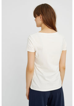 People Tree W's Gaia Tee - Organic Cotton White Shirt