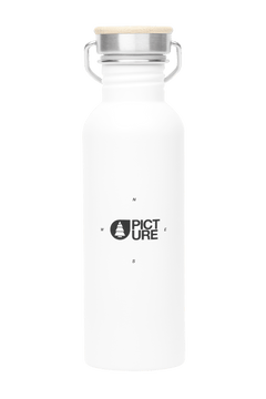 Picture Organic Hampton Bottle - BPA free Stainless Steel White Climate Change Cutlery