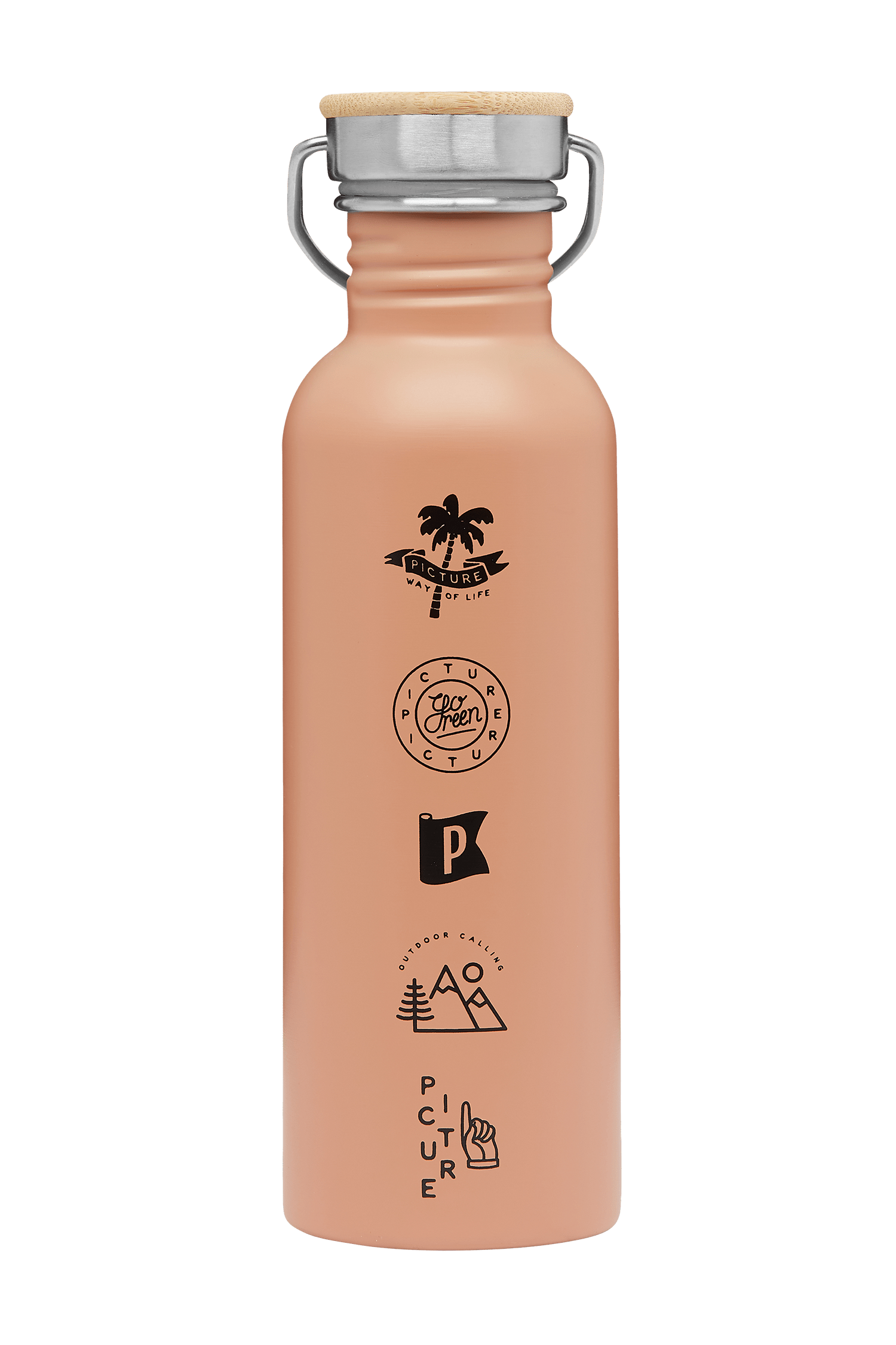 Picture Organic Hampton Bottle - BPA free Stainless Steel Peach Nougat Cutlery