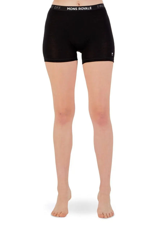 Mons Royale Hannah Hot Pant - Merino Wool Black Underwear
