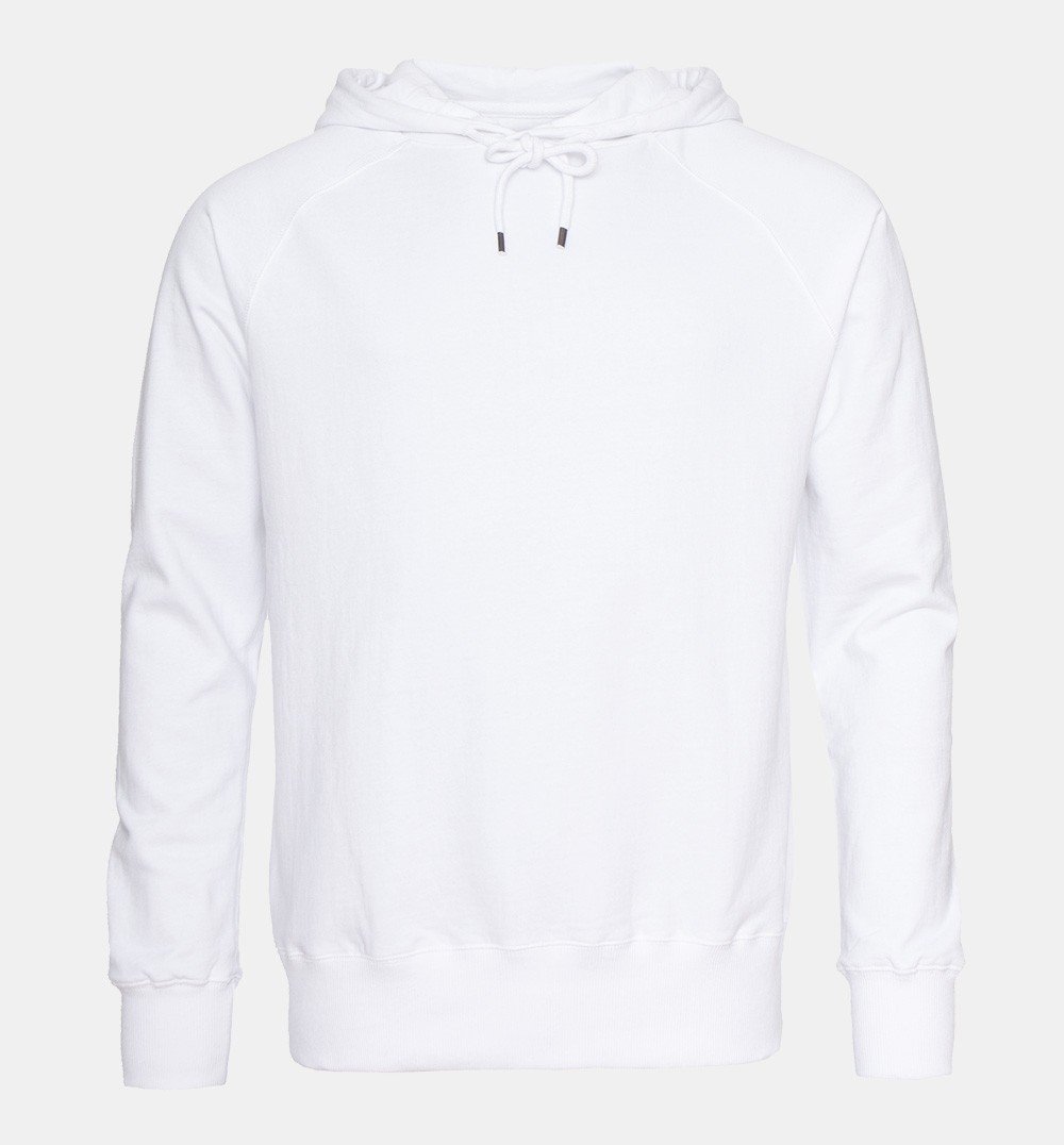 Pure Waste Hoodie Raglan - Unisex - Recycled Cotton & Recycled Polyester White Shirt