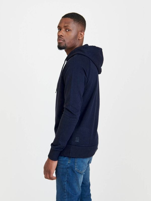 Pure Waste Hoodie Raglan - Unisex - Recycled Cotton & Recycled Polyester Solid Navy Shirt