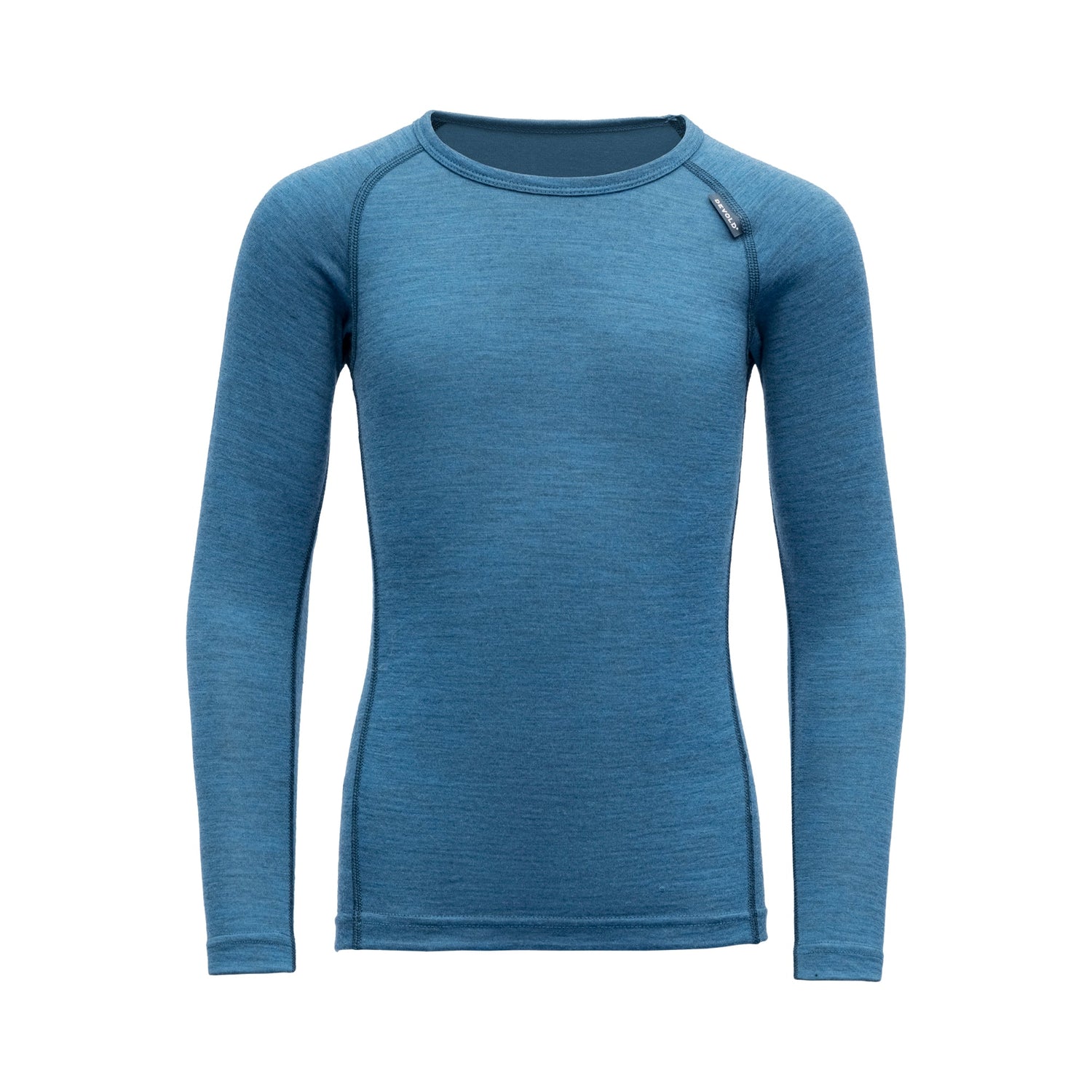 Devold Kids Breeze L/S Shirt - 100% Merino Wool Blue Melange Shirt