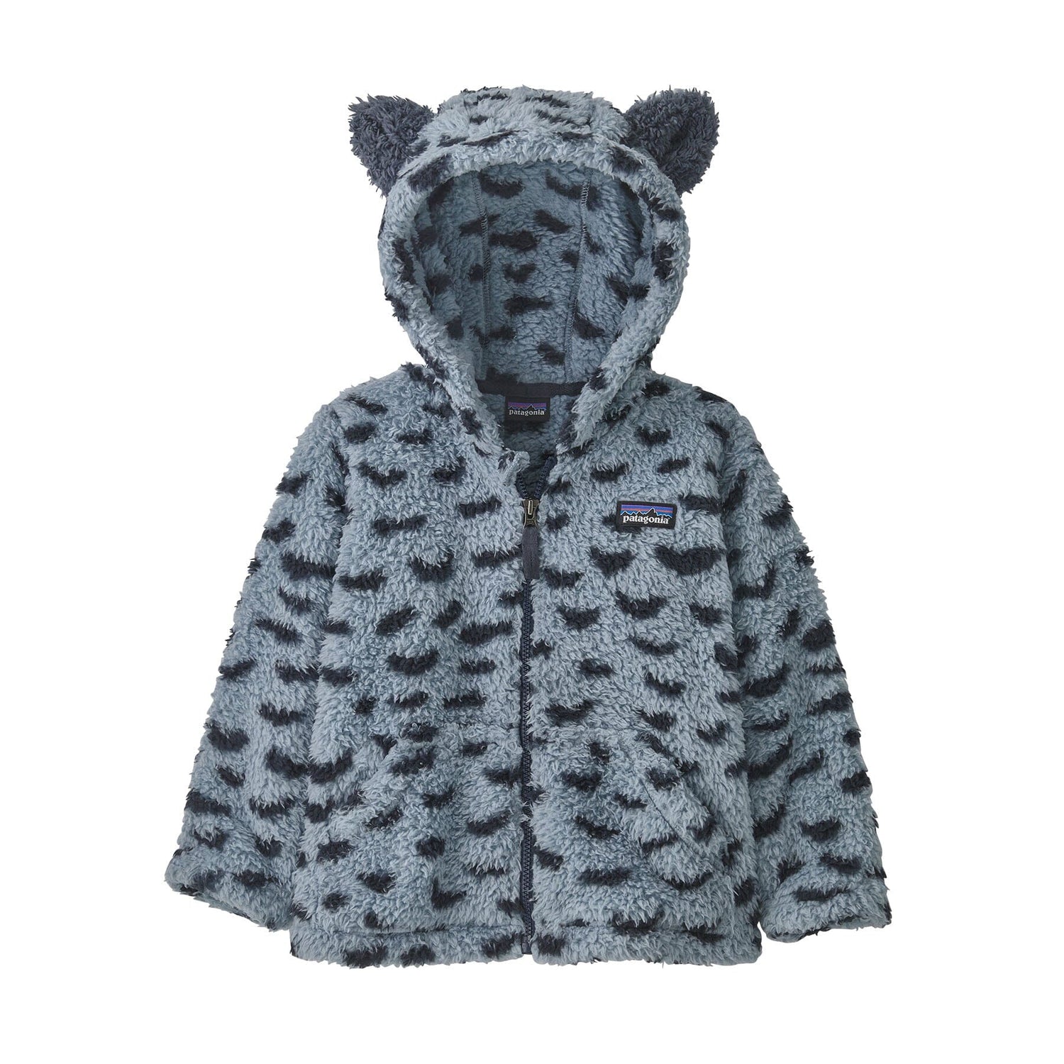 Patagonia Kids Furry Friends Hoody - 100% Recycled Polyester Fleece Snowy: Light Plume Grey Shirt