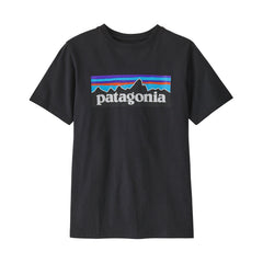 Patagonia Kids P-6 Logo T-Shirt - Regenerative Organic Certified Cotton Ink Black Shirt